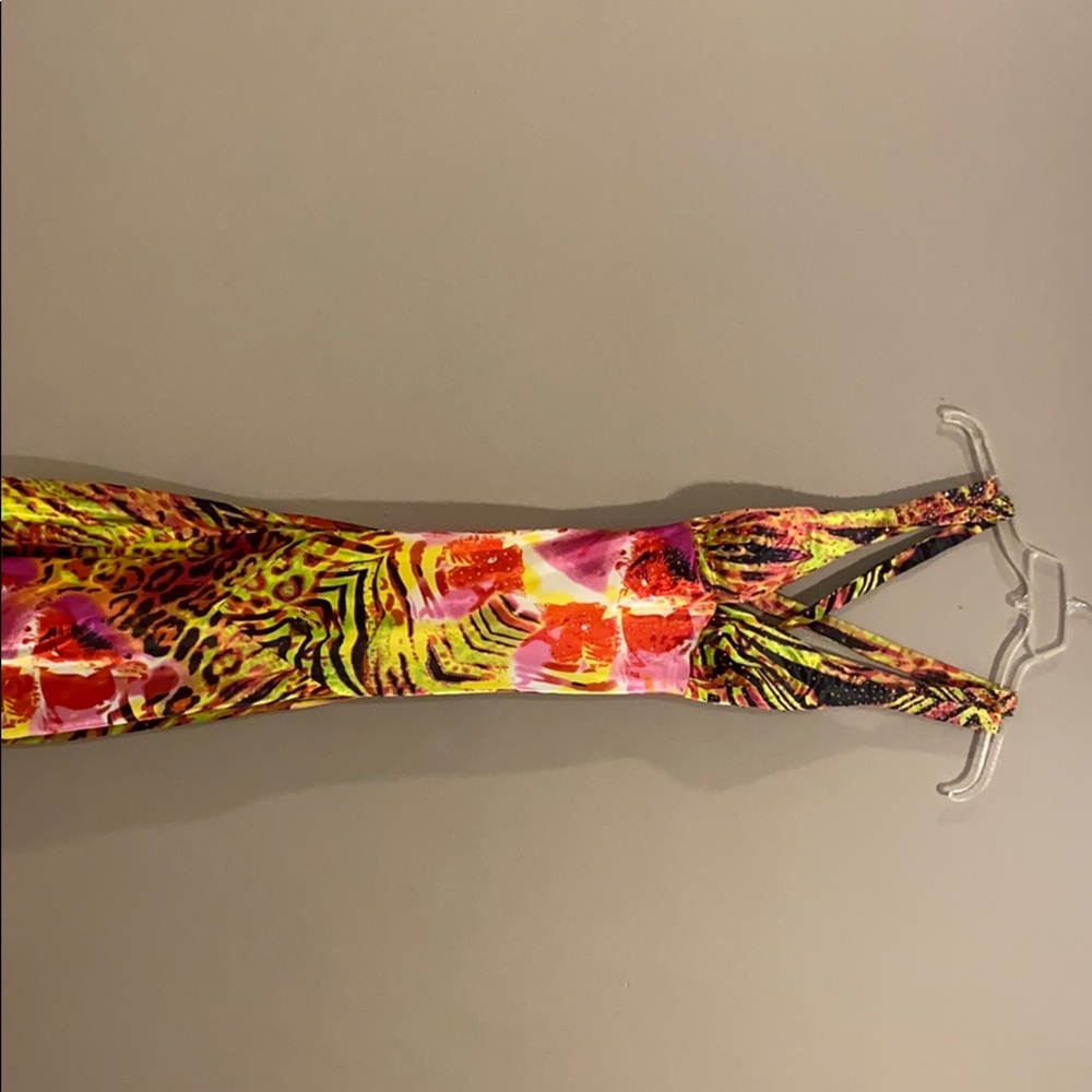 Multi colored beaded formal dress